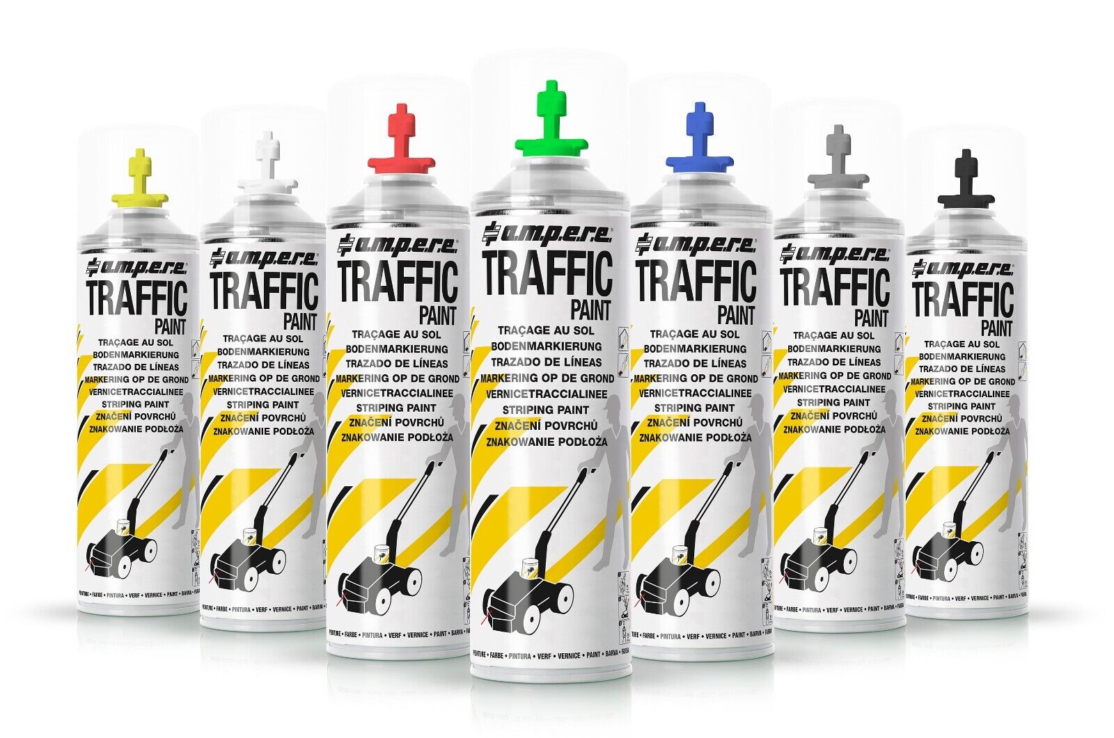 12 Stück Ampere Bodenmarkierfarbe Traffic Paint Spraydose verschiedene Farben