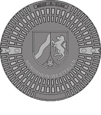 Gully Kanaldeckel Gullydeckel Schachtdeckel NRW Wappen Nordrhein-Westfalen