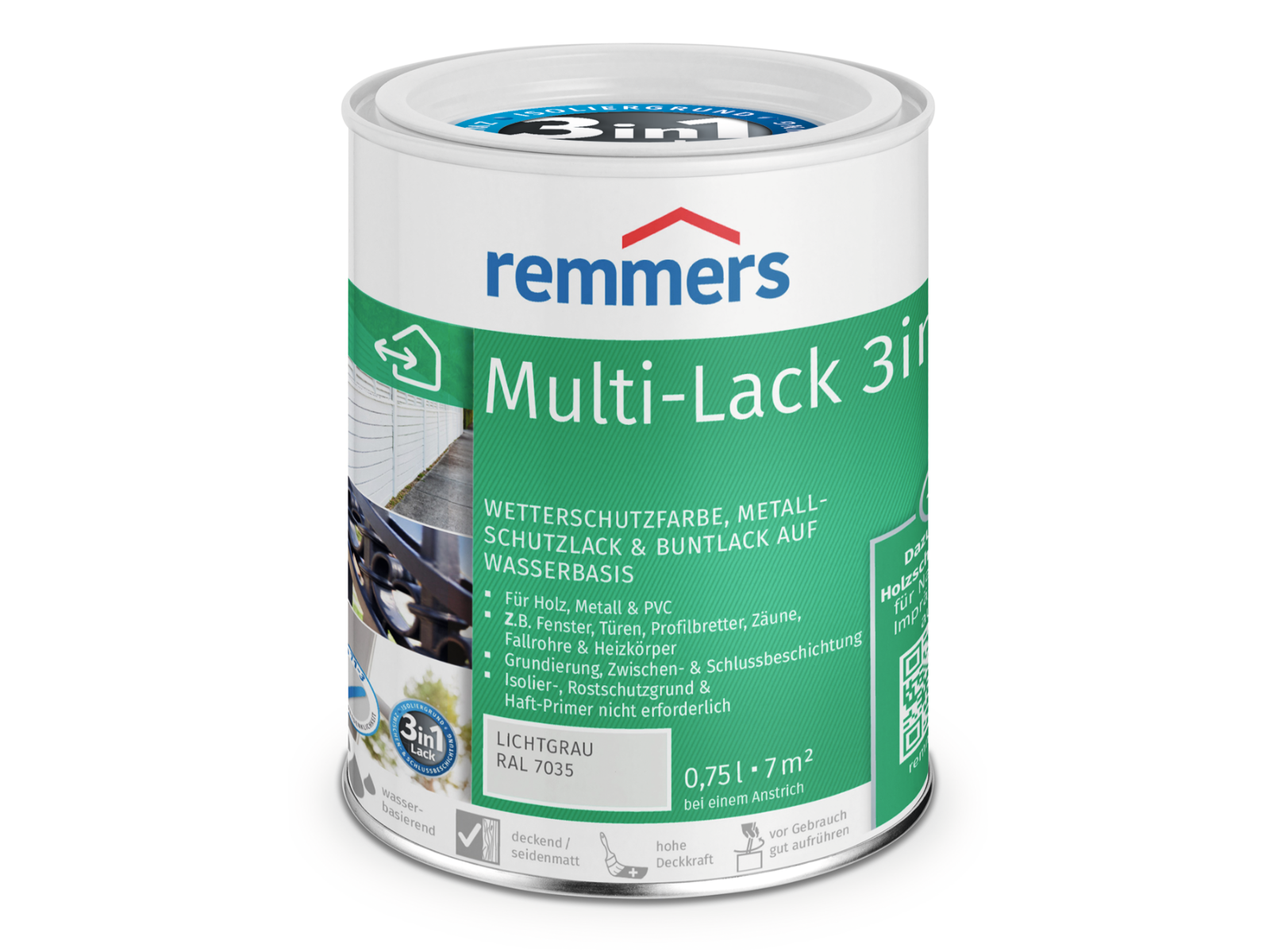 Remmers Multilack Lack Metallschutz 3in1 Deckfarbe 0,375 0,75 2,5l Universallack