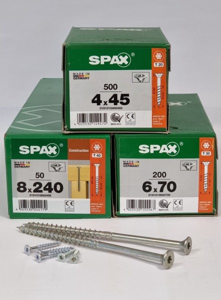 SPAX Schrauben T-Star plus Senkkopf TORX Holz Spanplattenschrauben WIROX 4CUT