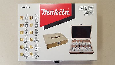 Makita 12-teiliger Fräsersatz, Fräser für Oberfräse Spitzenqualität D-53556