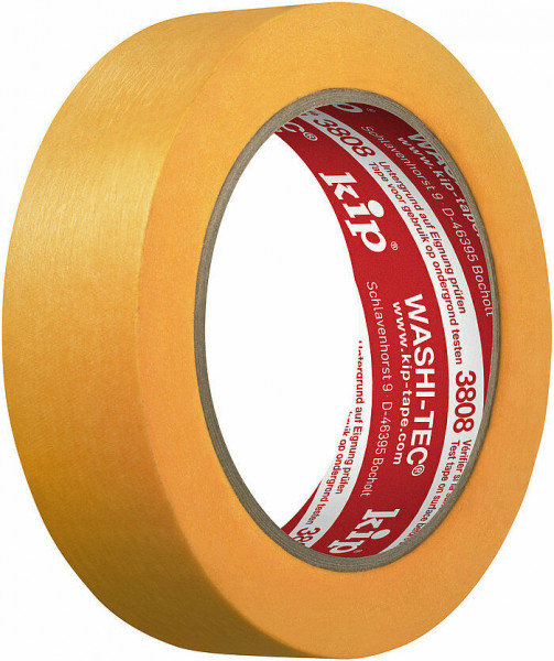 Kip WASHI-TEC Klebeband Abklebeband Malerband Tape Goldkrepp 3808 L:50 m B:30 mm